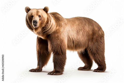 Bear isolated on white background. Animal left side portrait. © Laser Eagle