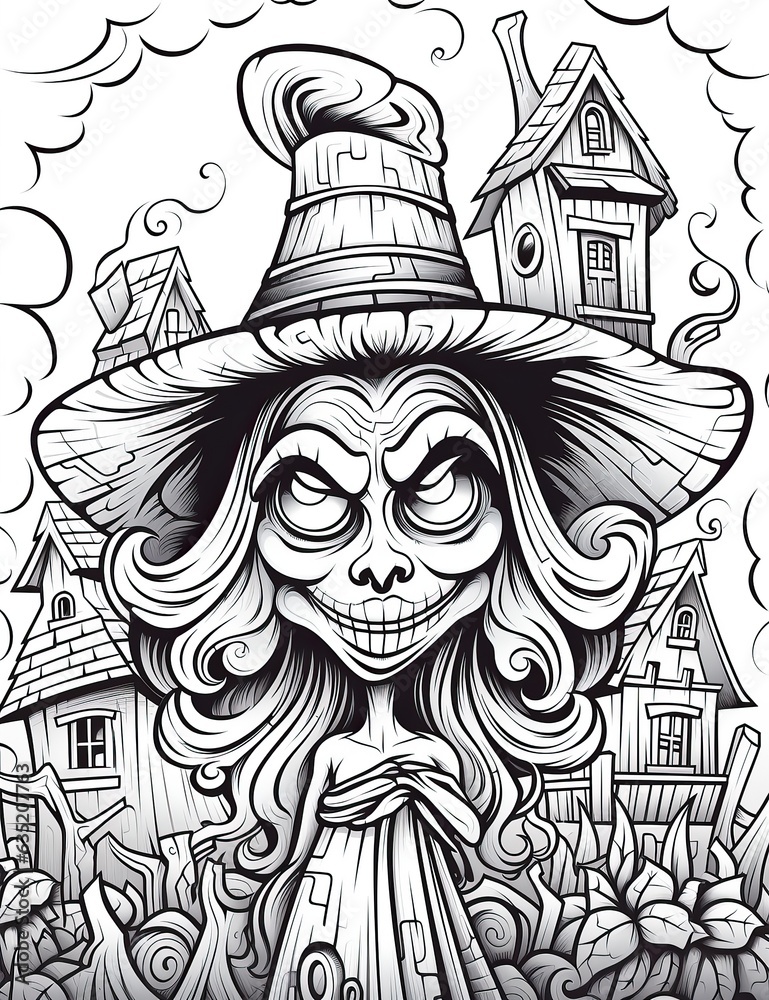 Printible Spoky Halloween Coloring Pages - Scary Fun for Kids!