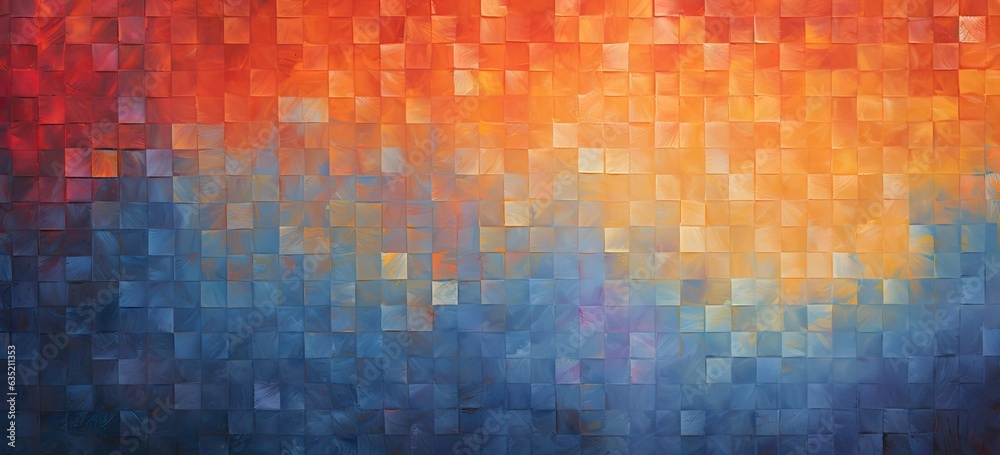 an abstract painting of red, blue and orange colors Generative AI