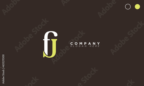 FJ Alphabet letters Initials Monogram logo JF, F and J