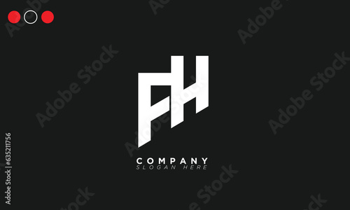 FH Alphabet letters Initials Monogram logo HF, F and H