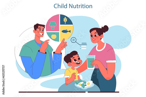 Children healthcare. Parent with kids visiting pediatrician doctor