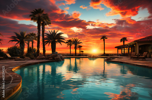 hacienda yard and pool in sunland park, arizona