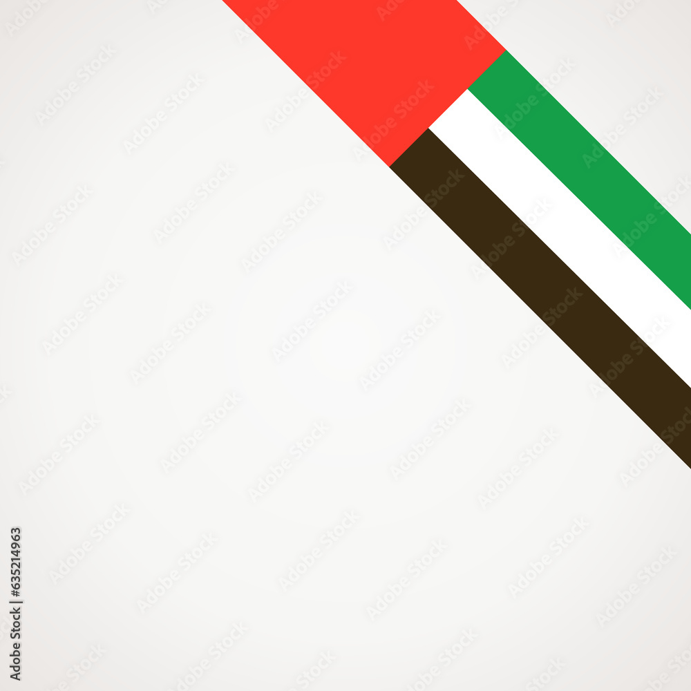 Corner ribbon flag of United Arab Emirates Corner ribbon flag of United Arab Emirates