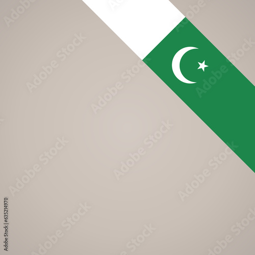 Corner ribbon flag of Pakistan