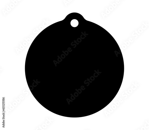 Oval tag. Circle pet, dog, cat collar name tag. Oval Christmas tree decoration.