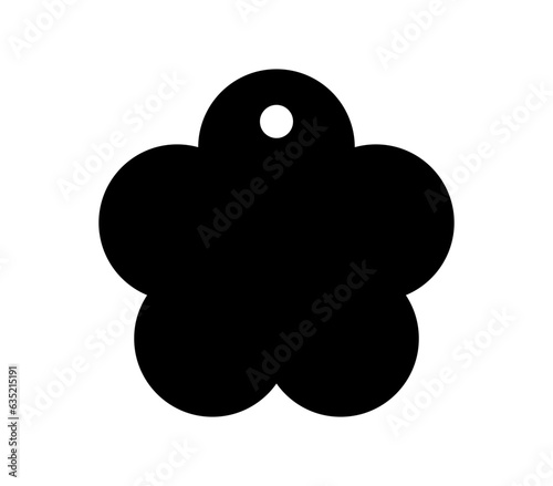 Flower tag. Flower pet, dog, cat collar name tag. Flower Christmas tree decoration.
