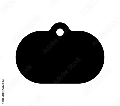 Vector tag. Pet, dog, cat collar name tag. Christmas tree decoration.