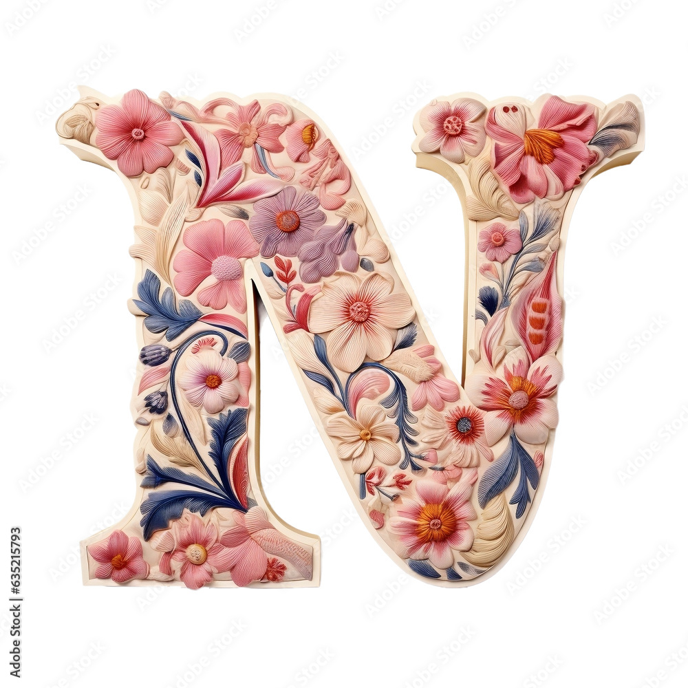letter n with white background