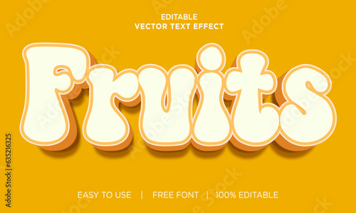 3d editable fruits text effect and typography design