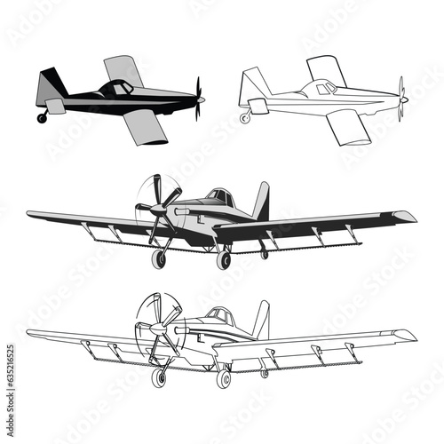 Air Tractor AT-602 line art vector illustration