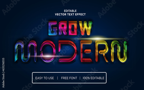 colorful modern 3d editable text effect and typography design