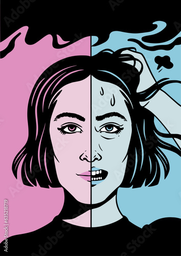 Menopause woman with mood swings