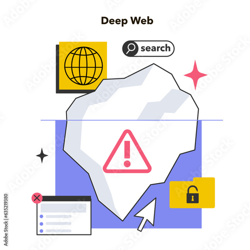 Deep web. Invisible or hidden web not indexed by standard web search