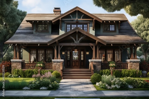 classic craftsman architecture, 3d rendering, design, sketch
