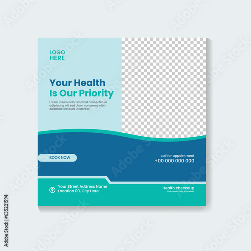 business priority medical healthcare social media post template