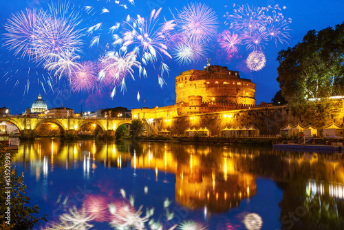 Photos Fireworks near Castel Sant Angelo in Rome, Italy