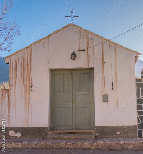 OLD CHAPEL OF LA POMA. ABANDONED VILLAGE IN SALTA, ARGENTINA. NORTH ARGENTINE, ROUTE 40. photo