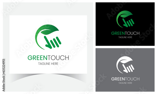 Green Touch Logo Design Template.