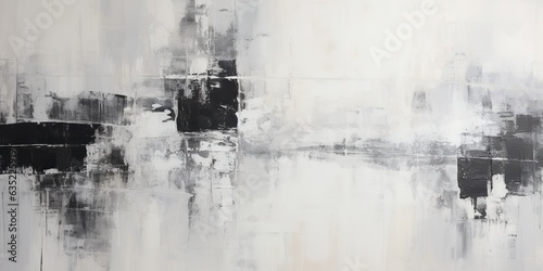 AI Generated. AI Generative. Black grey white minimal abstract geometric strokes ink brush water color oil draw paint decoration background. Graphic Art