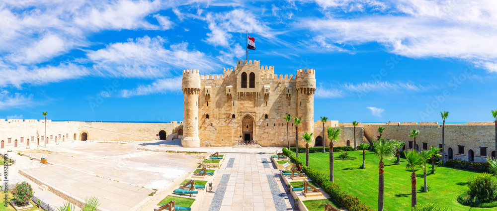 Qaitbay Citadel, view from the main fort yard, Alexandria, Egypt