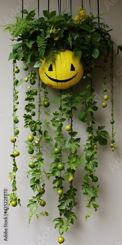 the famous smiley plant scagliola, minimalist, elegant garland photo