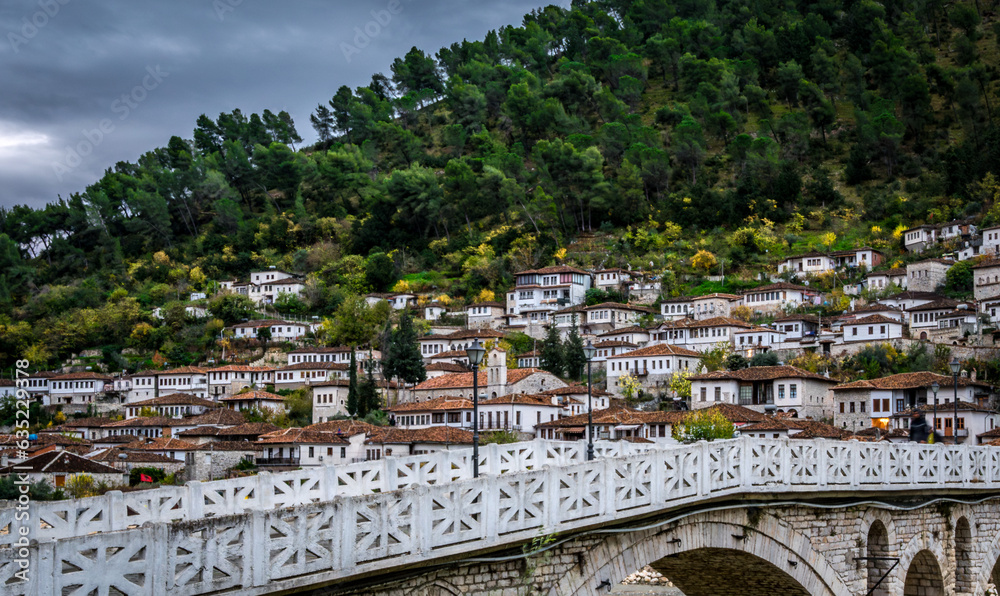 Gorica bridge in Berat: the bridge that links neighborhoods Gorica and Mangalem, Albania