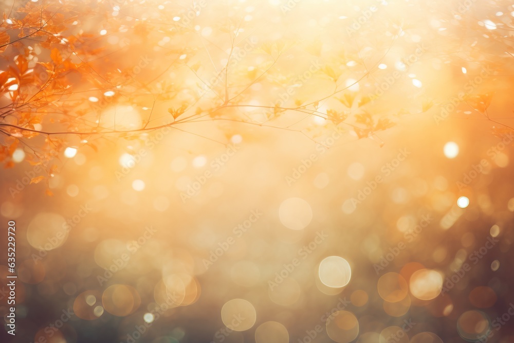 Blurred out fall season abstract nature background with lots of bokeh and a bright center spotlight and a subtle vignette border. ai generative. Blurred out fall season abstract nature background with lots of bokeh and a bright center spotlight and a subtle vignette border. ai generative.