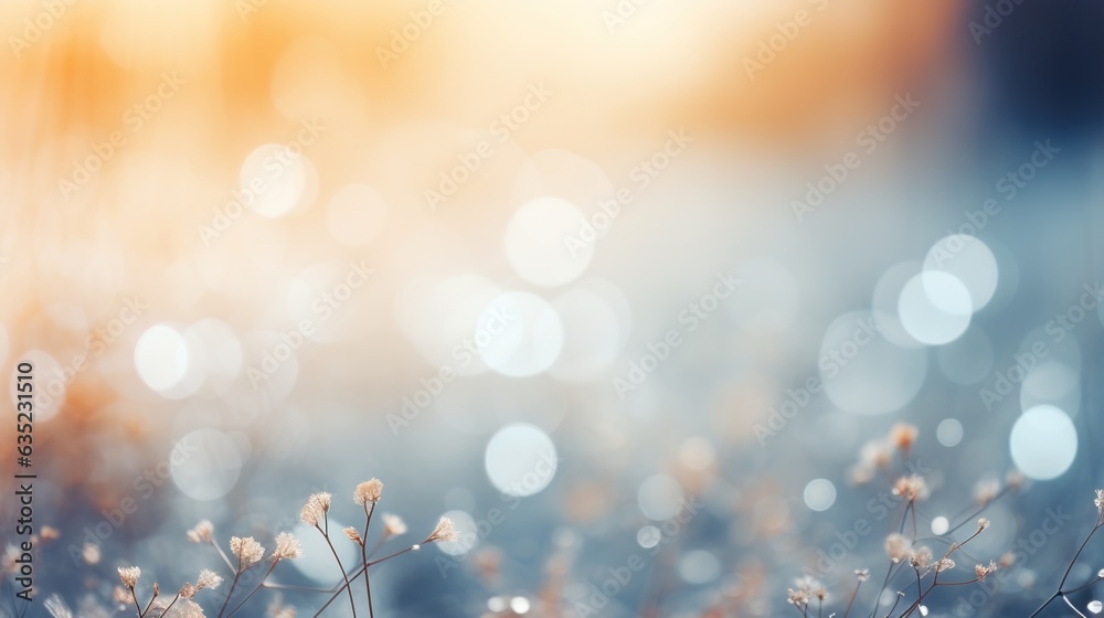 Obraz premium Out of focus blurred winter season abstract nature background with lots of bokeh. ai generative.