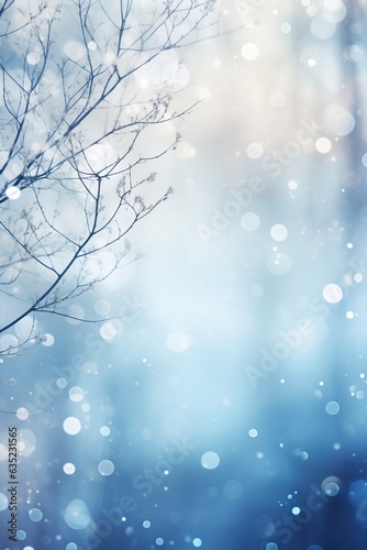 Out of focus blurred winter season abstract nature background with lots of bokeh. ai generative. © W&S Stock