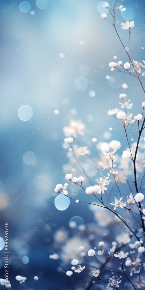 Out of focus blurred winter season abstract nature background with lots of bokeh. ai generative.