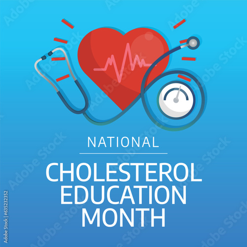 National Cholesterol Education Month design template good for greeeting. heart vector design. vector illustration. flat design. eps. 10.