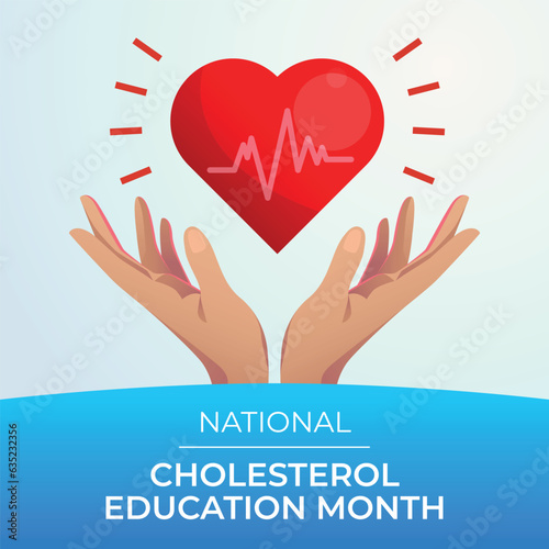 National Cholesterol Education Month design template good for greeeting. heart vector design. vector illustration. flat design. eps. 10.