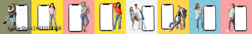Collage of stylish people w...