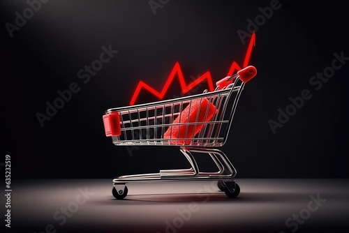 Rising cost of shopping. Shopping cart