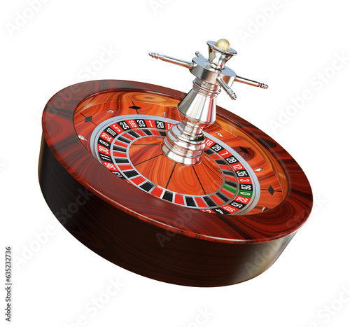 Casino roulette on transparent background 3D render photo