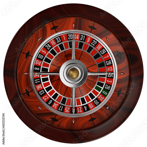 Casino roulette on transparent background 3D render photo