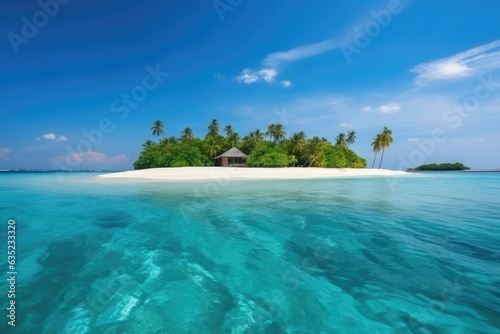 Summer vacation on a tropical island in the Maldives