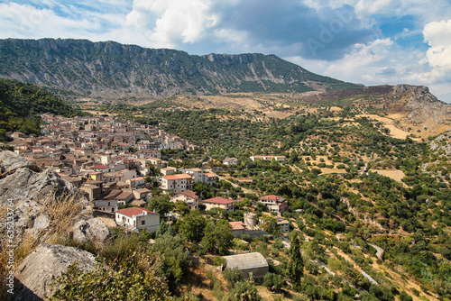 Raganello Gorge with Devil bridge in Civita, Calabria, Italy. Beautiful mountain landscape of the Pollino National Park