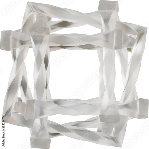 Abstract Geometric Shape: Frosted Glass 3D Render with Modern Elegance