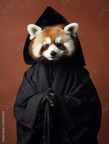 An Anthropomorphic Red Panda Dressed Up as a Nun