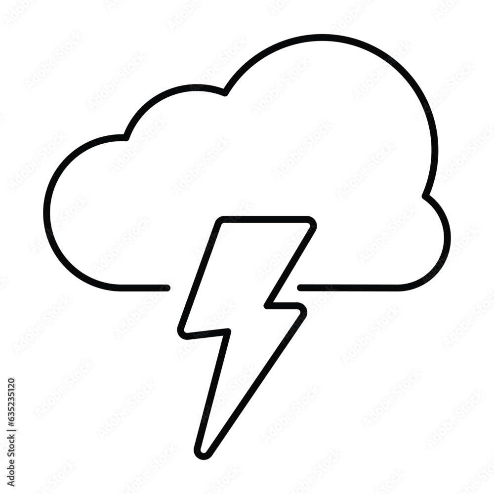 Storm Icon In Outline Style Storm Icon In Outline Style