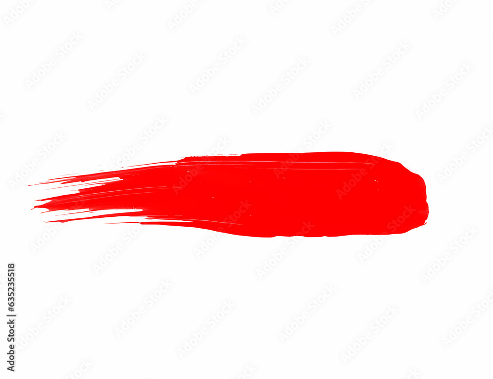 Red brush isolated on white background for art design Red brush isolated on white background for art design