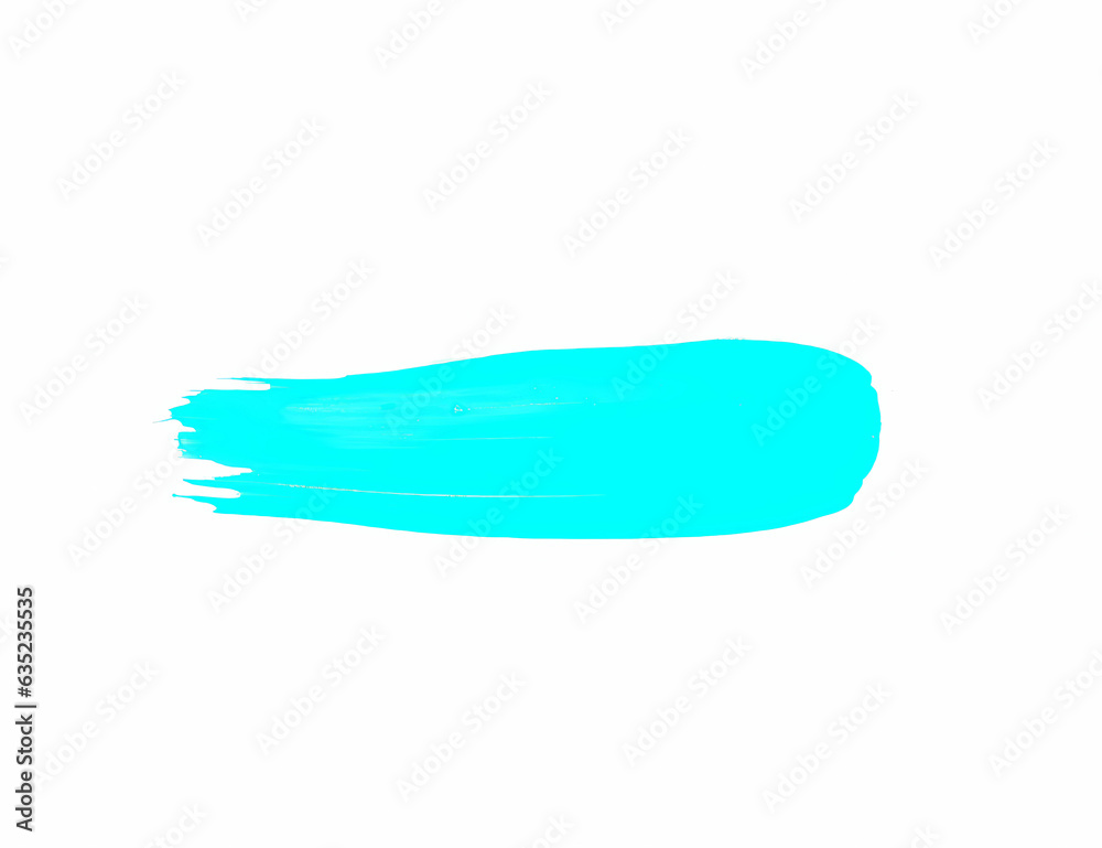 Turquoise smear brush isolated on white background for art design Turquoise smear brush isolated on white background for art design