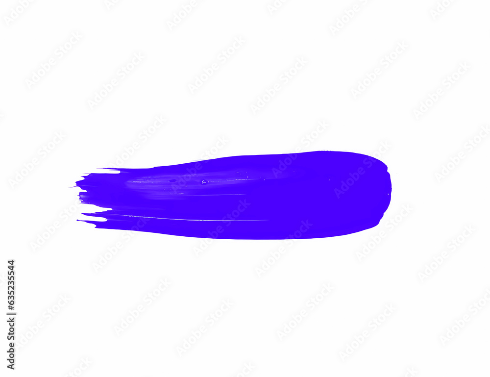 Violet smear brush isolated on white background for art design