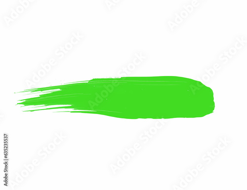 Green brush isolated on white background for art design