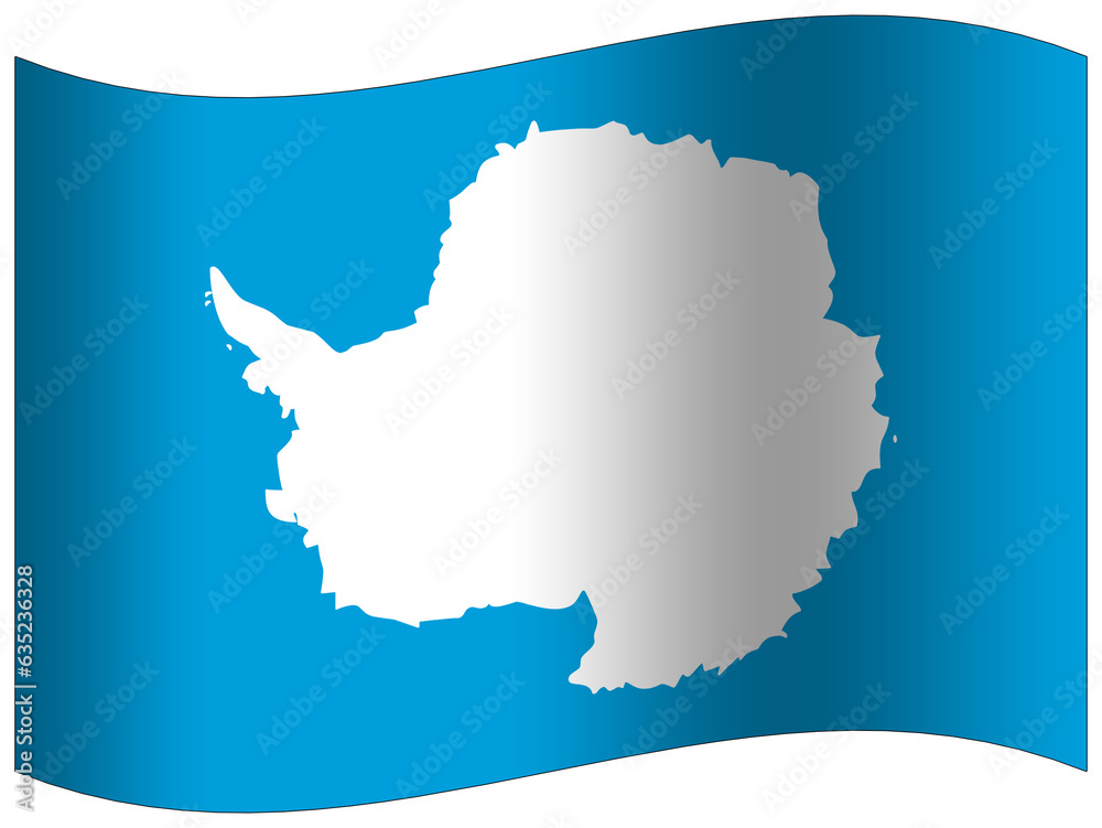 Fototapeta premium Antarctica flag waving 3D icon