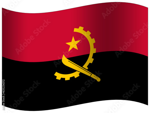 Angola flag waving 3D icon photo