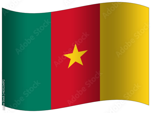 Cameroon flag waving 3D icon photo