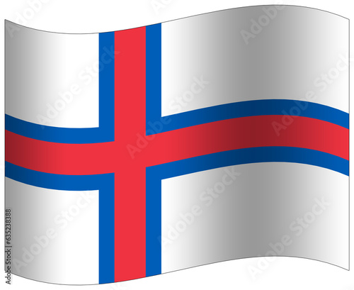 Faroe Islands flag waving 3D icon photo